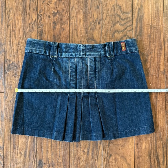 7 For All Man Kind Denim Skirt With Pleated Back - Picture 16 of 16